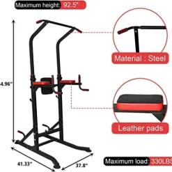 PRODCA Power Tower Multi-Functional Pull Up Bar Dip Station Push Up Workout Exercise Equipment
