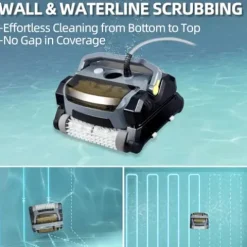 ProMaintain Robotic Pool Vacuum Cleaner 130W Waterliner Clean Wall Climbing Gray