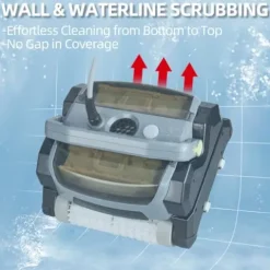 ProMaintain Robotic Pool Vacuum Cleaner 130W Waterliner Clean Wall Climbing Gray