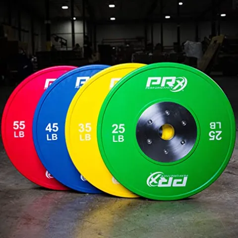 PRx Performance Elite Bumper Plate Pairs Steel Center Insert 55lb Pair