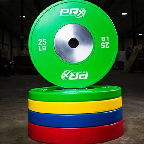 PRx Performance Elite Bumper Plate Pairs Steel Center Insert 55lb Pair