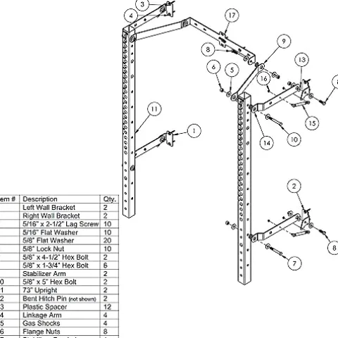 PRx Performance Profile PRO 73″ Folding Squat Rack Black
