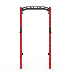 PRx Performance Profile® PRO Squat Rack with Kipping Pull Up Bar Red with Multi-Grip Bar