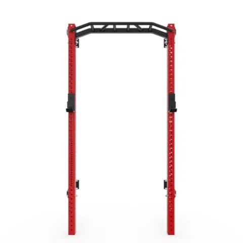 PRx Performance Profile® PRO Squat Rack with Kipping Pull Up Bar Red with Multi-Grip Bar