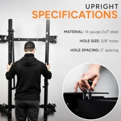 PRx Performance Wall Mounted Folding Power Squat Rack Black