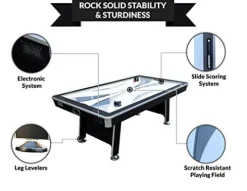 PUCK Apollo 7-Foot Air Hockey Table White