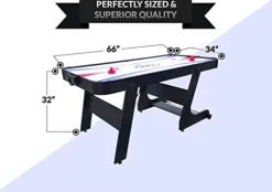 PUCK Eros 5.5-Foot Folding Air Hockey Table Jet Black