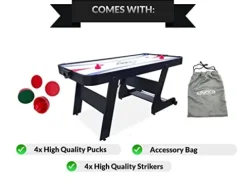 PUCK Eros 5.5-Foot Folding Air Hockey Table Jet Black