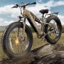 PUCKIPUPPY Electric Bike 960W 48V 20AH Fat Tire Full Suspension 28MPH Camouflage
