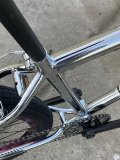 R4 R4 Pro 26 Inch Wheelie BMX Bicycle Retro Look Looptail Design, Adult/Youth, Chrome Oil Slick