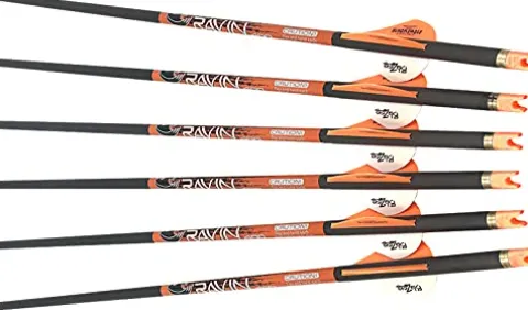 RAVIN Crossbow Arrows .003 400-Grain 6-Pack Bundle with Broadheads, Case & Accessories Black