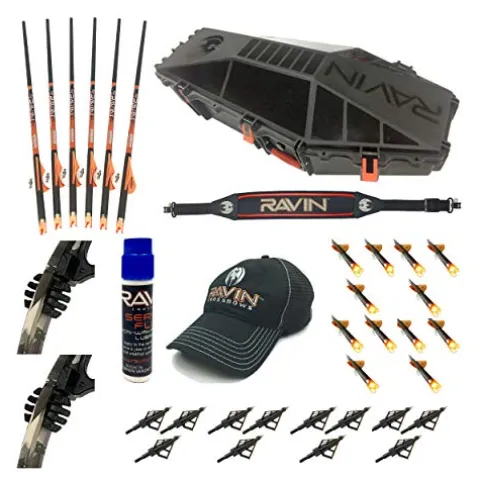 RAVIN Crossbow Hard Case with Upgraded Hunter’s Arrows & Deluxe Accessory Bundle Black