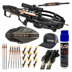 RAVIN Crossbows R26X Bundle with Protective Soft Case, Lighted Nocks (9-Pack), Carbon Arrows (6-Pack) Black