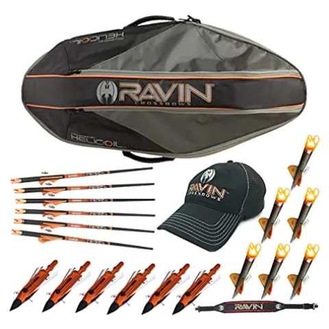 RAVIN Crossbows Soft Case Bundle with Arrows, Broadheads, Lighted Nocks, and Hat