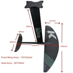 Rayleap Surfing Hydrofoil Portable Aluminum Carbon Hydrofoil Jet Runway Flight Black