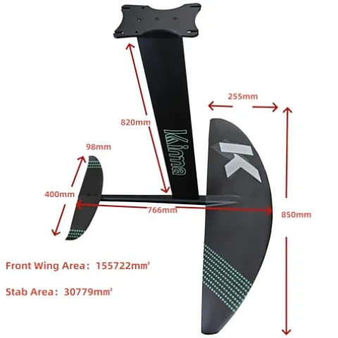 Rayleap Surfing Hydrofoil Portable Aluminum Carbon Hydrofoil Jet Runway Flight Black