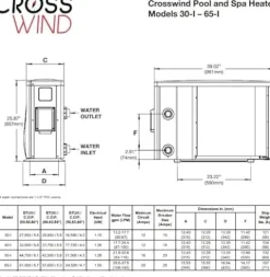 Raypak Crosswind Model 30i Heat/Cool Pool Heat Pump 28K BTU Black