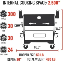 recteq RT-2500 BFG Wood Pellet Smoker Grill Stainless Steel