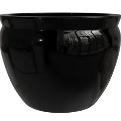 Red Lantern Large 20″ Porcelain Fishbowl Planter Black