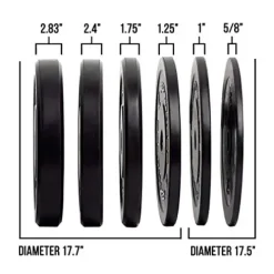 REP Bumper Plates for Strength and Conditioning Workouts and Weightlifting – 370 LB Set Black