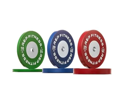 REP Competition Bumper Plates for Olympic Weightlifting 110kg Set Green Blue Red