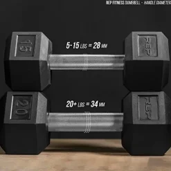 REP Fitness Rubber Hex Dumbbell Set with Rack and Flat Bench OptionE: 5-100withFlat
