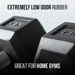 REP Rubber Hex Dumbbell Set 5-100 lb, Low Odor – Set C: 5-100 Only