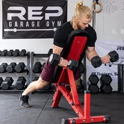 REP Rubber Hex Dumbbell Set with Rack Matte Black