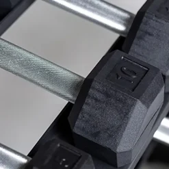 REP Rubber Hex Dumbbell Set with Rack Matte Black