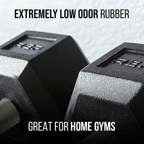 REP Rubber Hex Dumbbell Set 5-75 lbs with 2 Matte Black Racks