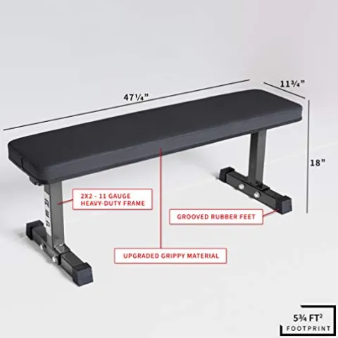 REP Rubber Hex Dumbbell Set 5-75 lb with 3-Tier Rack and Flat Bench