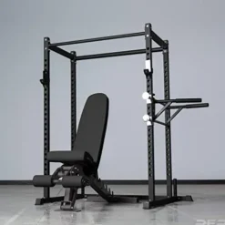 REP Short Power Rack with Adjustable Bench AB-3000 and Dip Attachment Power Rack w/Adj Bench and Dip