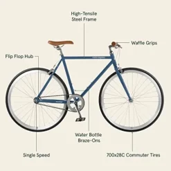 Retrospec Harper Single Speed Fixie-Style Bike Urban Commuter Bicycle Navy