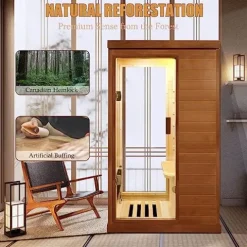 RIDFY Infrared Sauna Home Spa with Control Panel Natural
