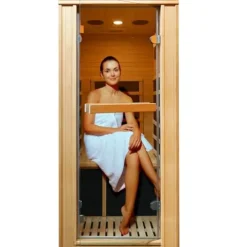 RIGO 1-Person Infrared Sauna Indoor Hemlock Wood Low EMF 980W