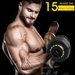 RitKeep Fitness Adjustable Weight Dumbbells 95 lbs Black