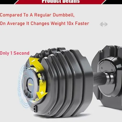 RitKeep Fitness Adjustable Weight Dumbbells 95 lbs Black