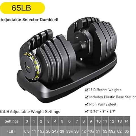 RitKeep Fitness Adjustable Weight Dumbbells 95 lbs Black