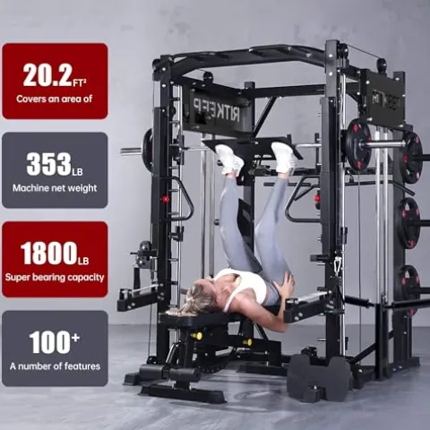 RitKeep Fitness PMAX 4750 Smith Machine Home Gym Combo Plus Black