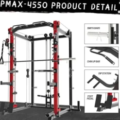 RitKeep Fitness PMAX-4550 Multi Functional Smith Machine Training System Black