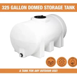 RomoTech 325 Gallon Horizontal Polyethylene Water Tank with Legs Saddle