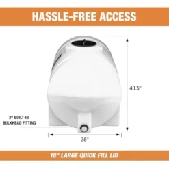 RomoTech 325 Gallon Horizontal Polyethylene Water Tank with Legs Saddle