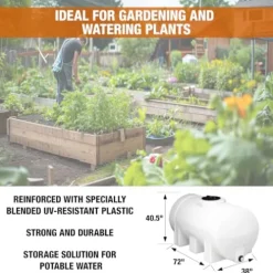 RomoTech 325 Gallon Horizontal Polyethylene Water Tank with Legs Saddle