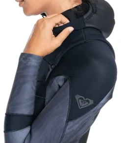 Roxy Womens 5/4/3 Syncro Hooded Front Zip GBS Wetsuit – Jet/Black