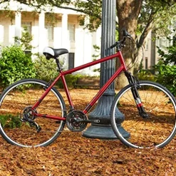 ROYCE UNION RMY 700c Mens 21-Speed Hybrid Comfort Bike 17″ Aluminum Frame Metallic Red