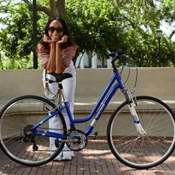 ROYCE UNION RMY 700c Womens 21-Speed Hybrid Comfort Bike 17″ Aluminum Frame Pearl Blue