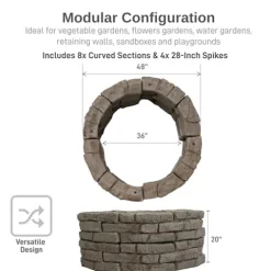 RTS Home Accents Rock Lock Raised Garden Bed Kit 48″ Round