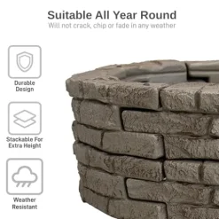 RTS Home Accents Rock Lock Raised Garden Bed Kit 48″ Round