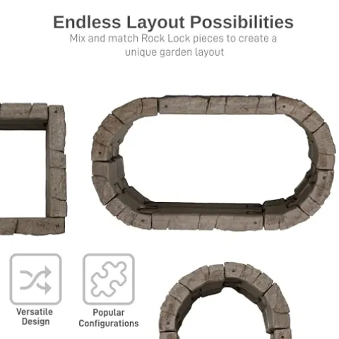 RTS Home Accents Rock Lock Raised Garden Bed Kit 96″ Oval