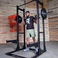 Rugged Strength & Fitness Half Rack with Extended Package Black